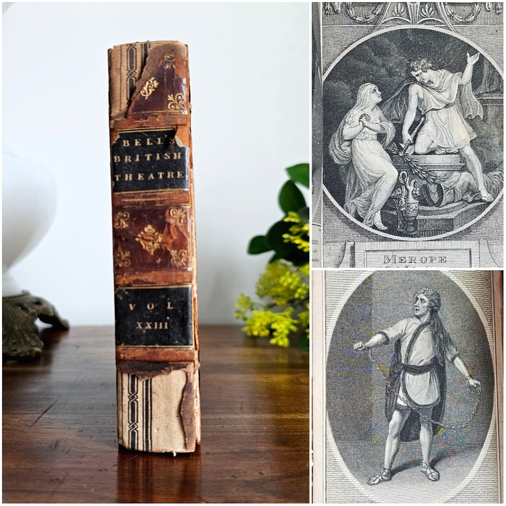 1797 Antique Bell's British Theater VOL XXIII, Merope, A Tragedy By Aaron Hill